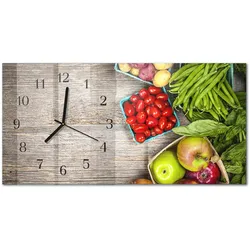 WANDUHR aus Glas 60x30 cm - Gemüse