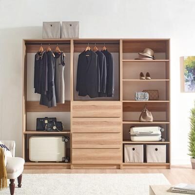 Klair Living "Prosper Freestanding Walk in Wood Closet System - 83"" H x 94.2"" W x 15.7"" D"
