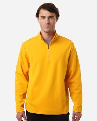 Team 365 TT401 Squad Cadet Quarter-Zip Tech Fleece Pullover T-Shirt in Sport Gold size XS   Polyester