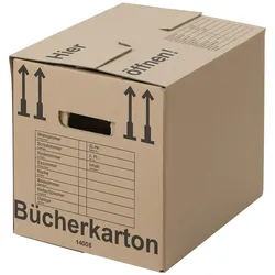 BB-Verpackungen GmbH 90 x Bücherkarton Compact 40 kg Traglast stabiler Umzugskarton Bücherkiste Umzug 2-wellige Movebox BB-Verpackungen