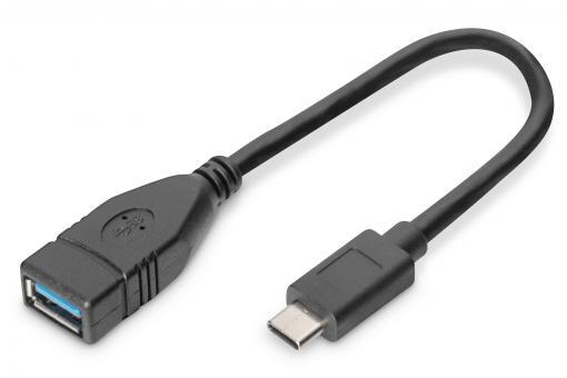 Digitus USB-Adapterkabel - USB Typ A / USB-C 0,15cm AK-300315-001-S