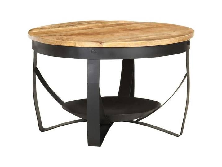 Table Basse Vintage - Bois de manguier brut - Forme ronde