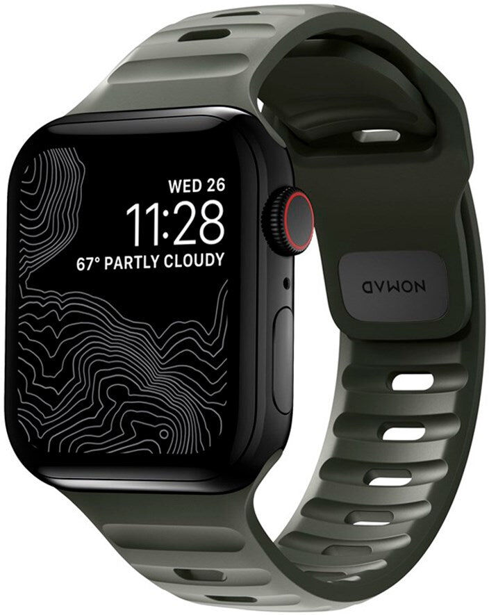 Nomad Apple Watch (42/44/SE/45/46/49mm) Sport Band Rem - Ash Green