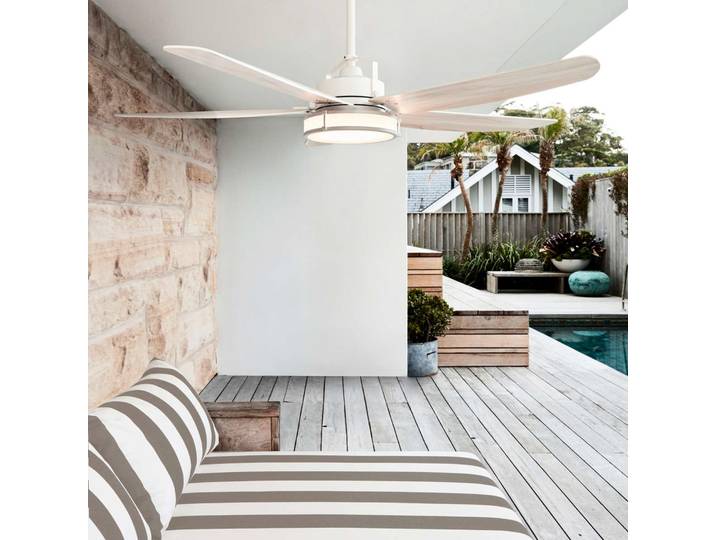 Louisville Deckenventilator mit Licht, weiß, leise - Beacon Beacon Lighting - Wohnzimmer - Holz