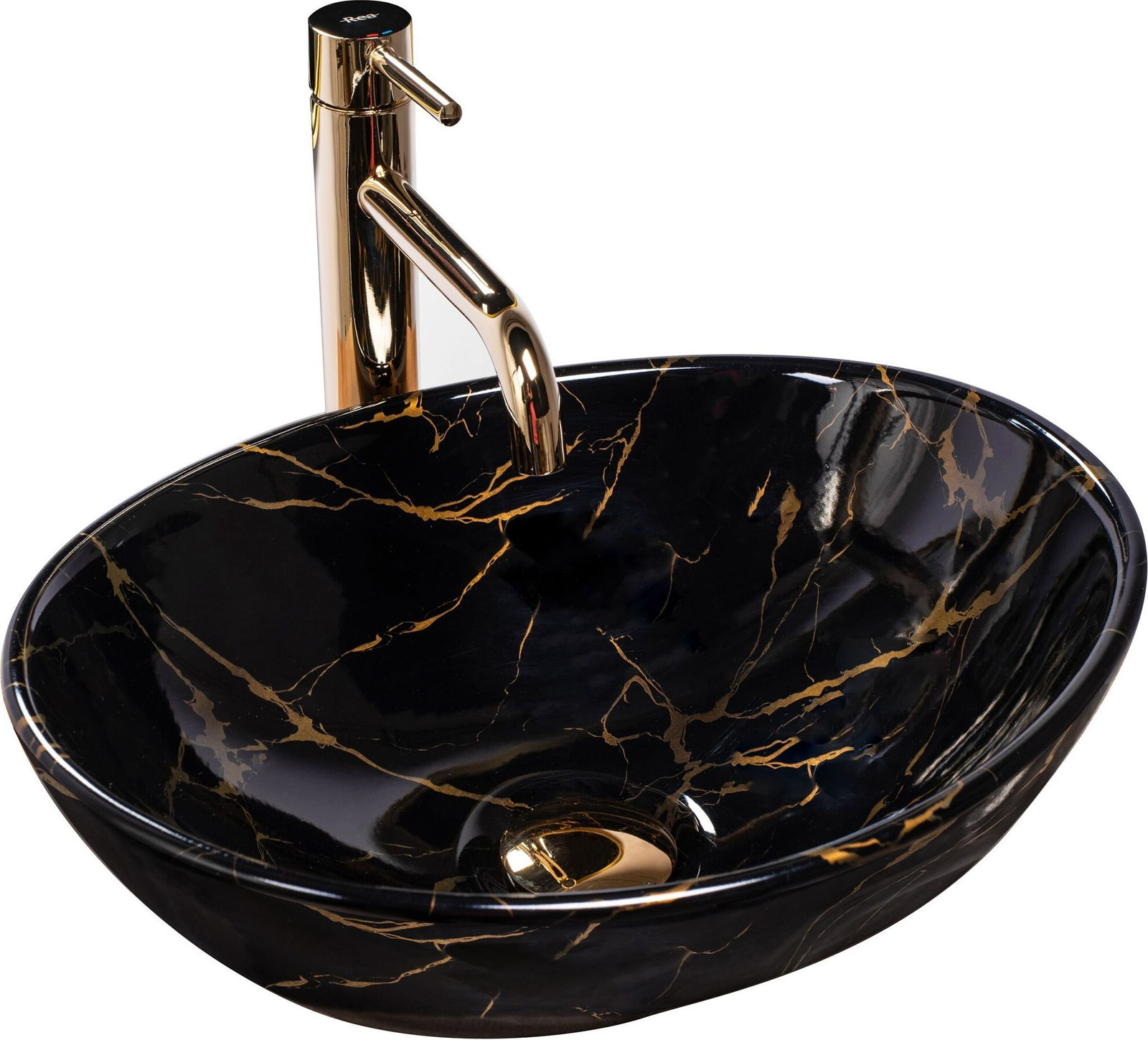 Rea Opzetwastafel Sofia Black Marble Shiny