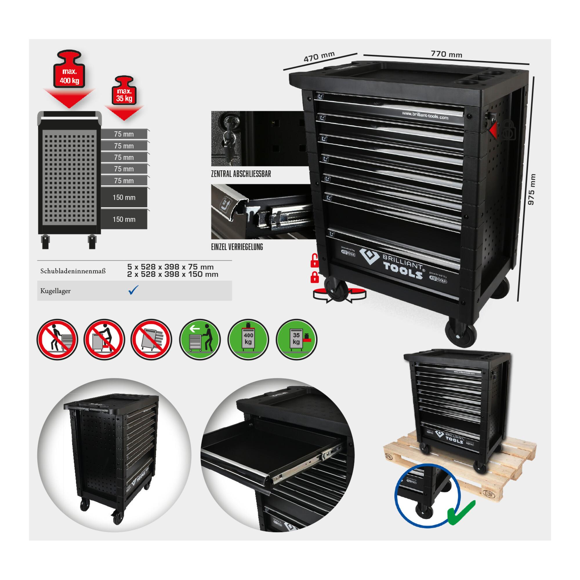 Brilliant Tools Werkstattwagen mit 7 Schubladen (BT152900)