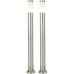 2er Set LED Stand Lampen Garten Weg Beleuchtungen Terrassen Edelstahl Außen Leuchten