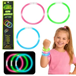 Im Dunkeln leuchtende Neon-Stick-Armbänder, fluoreszierende Armbänder, 3 Stück.