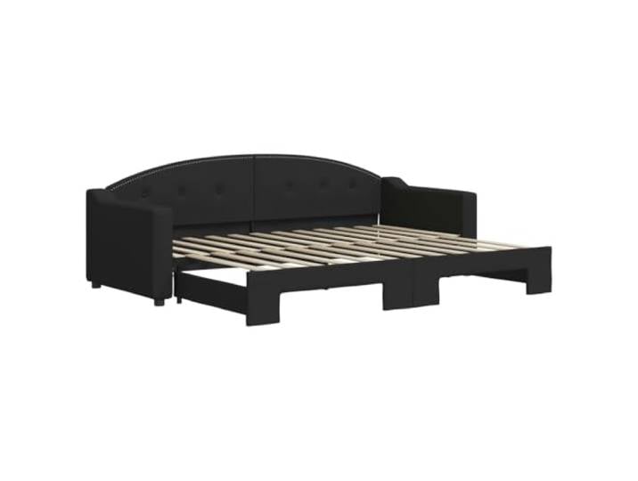 vidaXL Tagesbett Ausziehbar Schwarz 80x200 cm Stoff