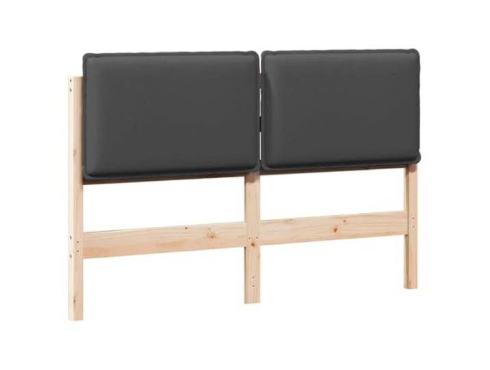 KTHLBRH Gepolstertes Kopfteil aus massivem Kiefernholz, Grau und Dunkel Massives Kiefernholz, weich gepolstert, modernes Design, einfache Reinigung, Verwendung im Innenbereich