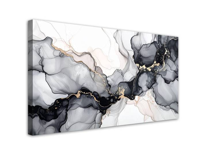 Feeby Leinwandbild Abstraktion 120x60cm, Schwarz, Rechteckig, 120x60 cm, Bilder & Rahmen, Bilder, Leinwandbilder
