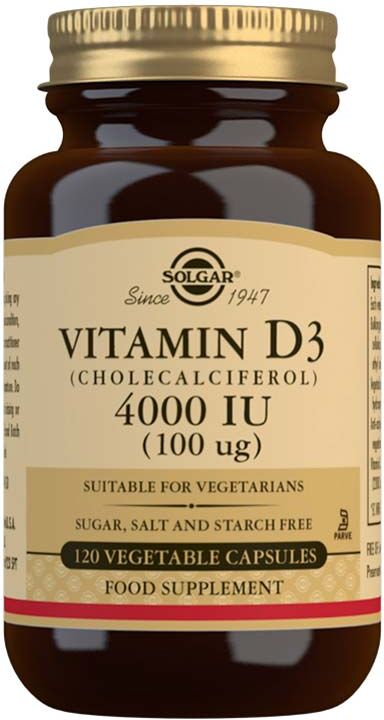 Solgar Vitamin D3 (Cholecalciferol) 4000 IU (100mcg) 120 Tablets