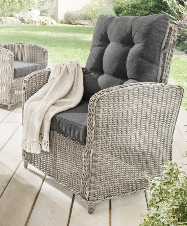 Destiny Gartensessel MERANO 67x74x99 cm, Rückenlehne verstellbar, vintage weiß