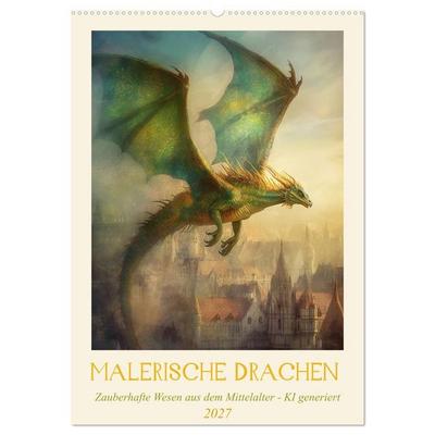 Malerische Drachen (Wandkalender 2027 DIN A2 hoch), CALVENDO Monatskalender