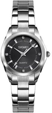 Everyday Crate SKMEI 1620 Womens Rhinestone Watch Waterproof Quartz Watch With Stainless Steel Strap black