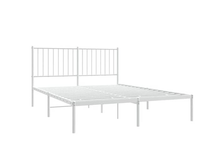 vidaXL Bettgestell mit Kopfteil Metall Weiß 140x200 cm