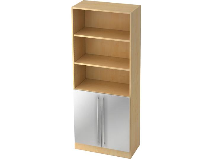 Aktenschrank Office silber, natur Holzwerkstoff B 80 cm H 200.4 cm - Aktenschrank