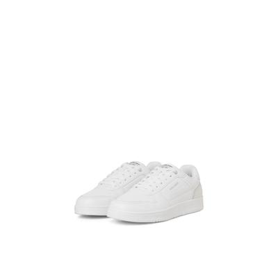Sneaker JACK & JONES "JFWEALING", Herren, Gr. 44, Textil, weiß (weiß, silberfarben), Lederimitat, Schuhe Sneaker, mit dezenter Perforation