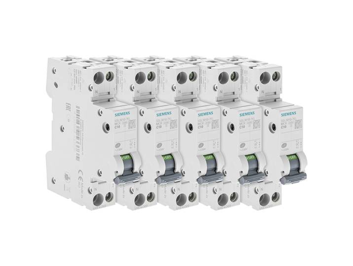 Siemens - Lot De 5 Disjoncteurs Électriques Phase + Neutre 10a