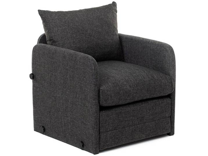 Bettsofa Saga Dunkelgrau Leinenstoff B 68 T 66 cm - Bettsofa