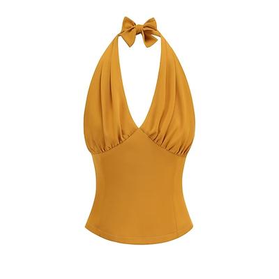 Retro Vintage 1950er Bauchfreies Top Halter Kostüm Damen Maskerade Veranstaltung / Fest Junggesellinnenabschiedsparty Festival Erwachsene Oberteil