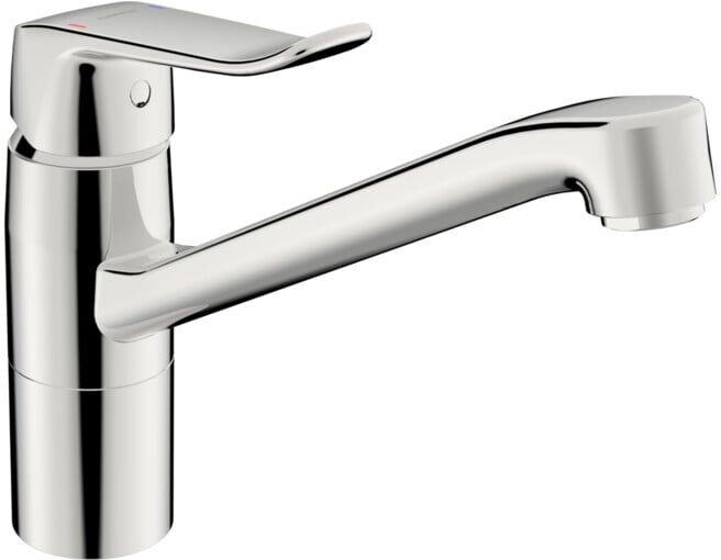 Hansa Mitigeur monocommande d'évier HANSACARE o ALG, noir, levier long, bec 214 mm, chromé (46102206)