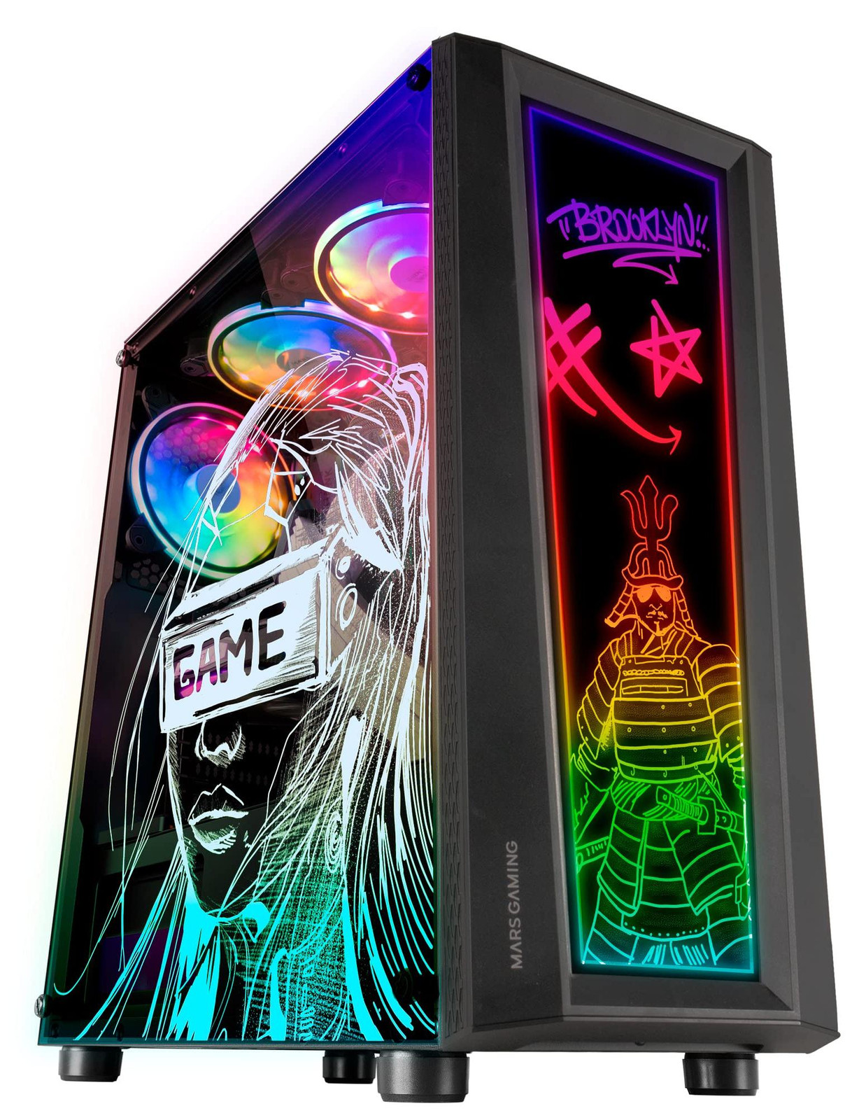 Selius ATX Gaming PC Case met Dual Drawable Gehard Glas en ARGB 12 Mode