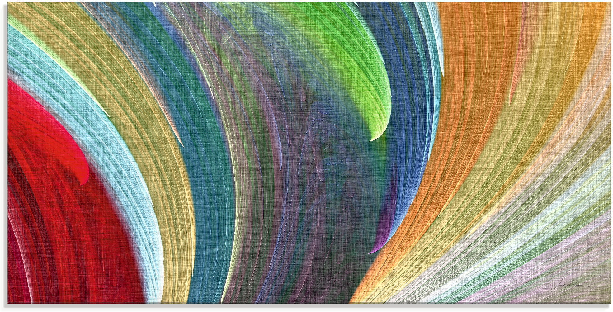 Glasbild ARTLAND "Windwellen III", bunt (farbe bild(er): bunt), B:60cm H:30cm, Bilder, Glasbild, in verschiedenen Grössen farbe bild(er): bunt B/H/T: 60cm x 30cm, Glasbild Muster Querformat, 1 Stk.