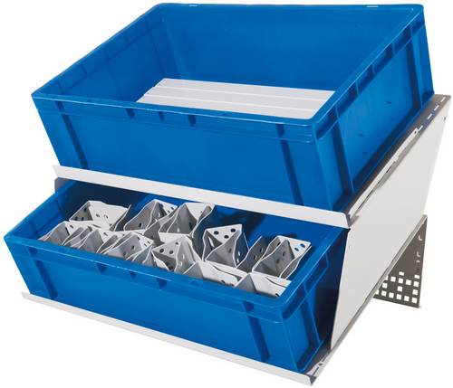 Manuflex ZB4798.7035 Behälterstandkonsolen-Aufsatz zur Bereitstellung einer 2 Arbeitsebene, Breite x Tiefe = 400 x 300mm