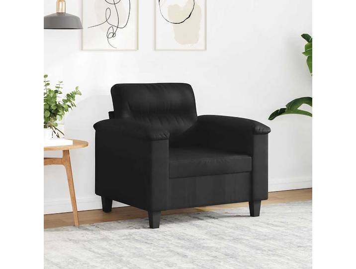 vidaXL Sessel Schwarz 60 cm Mikrofasergewebe