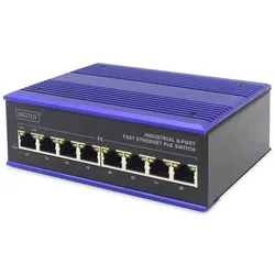 DIGITUS Fast Ethernet PoE Industrieller 8x Port Switch