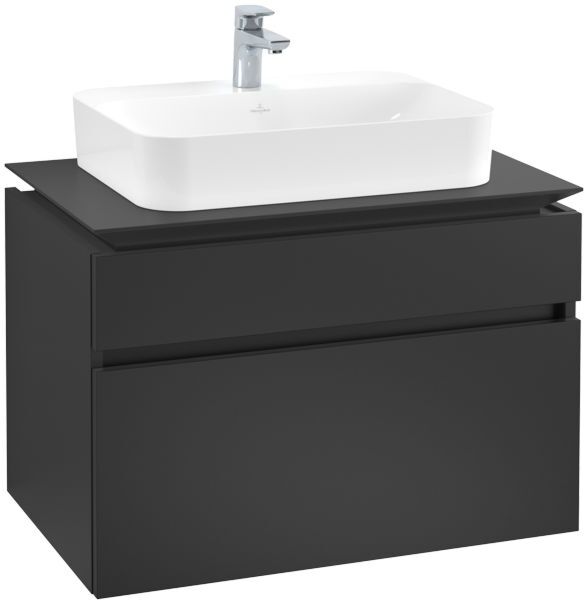 Villeroy und Boch Villeroy & Boch Legato Waschtischunterschrank B75400PD 80x55x50cm, Black Matt Lacquer