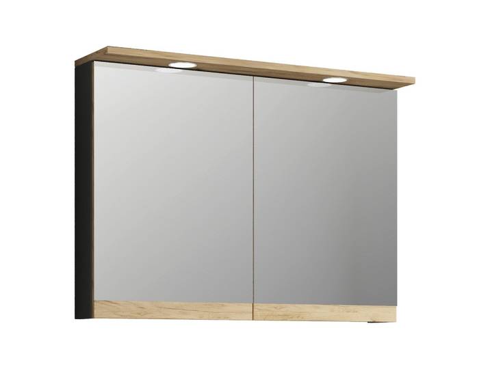 Spiegelschrank Cosila Anthrazit/Honigeiche mit LED
