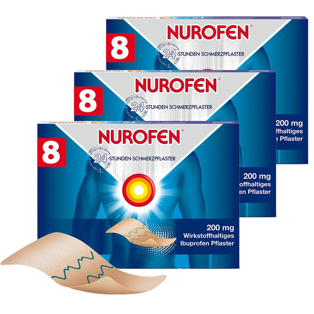 Nurofen 24-Stunden Schmerzpflaster 200 mg 3x 3x8 St Pflaster