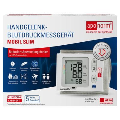 Aponorm Blutdruckmessgerät Mobil Slim Handgelenk 1 St Gerät