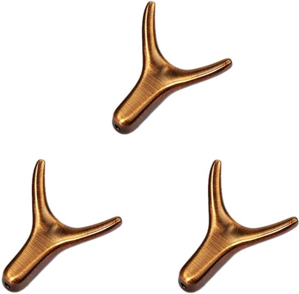 Set van 3 wandmontage kledinghaken in brons