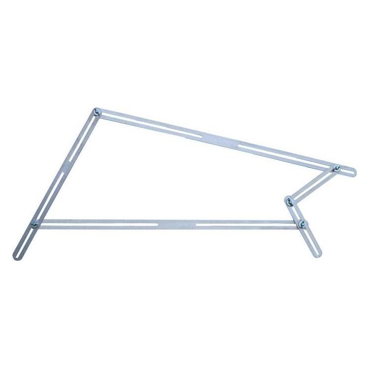Hedue Winkelschablonen 13 Aluminiumschienen und Zubehör im Holzkoffer - Silber (T510)