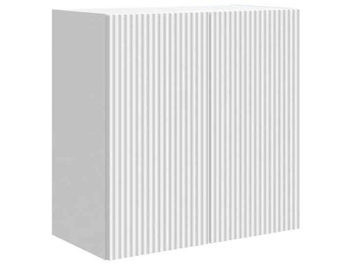 Aufbewahrungsschrank Holzwerkstoff Weiß 59x31x60 cm mit Schublade und USB Fächer, Schublade, Regal, USB-LED-Leuchten, abschließbare Rollen, platzsparendes Design
