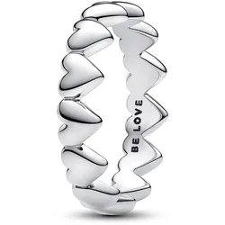 Pandora 193427C00 Damenring Reihe aus Herzen Silber, 56/17,8