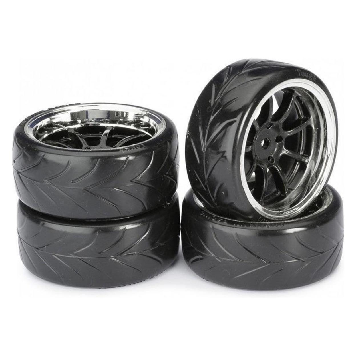 Absima Räderset Drift LP 9-Speichen Profil A schwarz/chrom 1:10 (2510044)