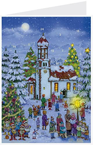 Postkaarten Adventskalender Heilig Abend aan de Kerk van Richard Sellmer Verlag