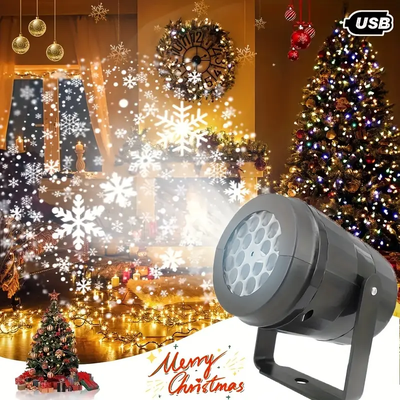 Multicon Wholesale Hub LED Snowflake Projector, Christmas Holiday Lights, Snow Spotlight For New Year Party, Outdoor Projection Lamp snowflake 1pc