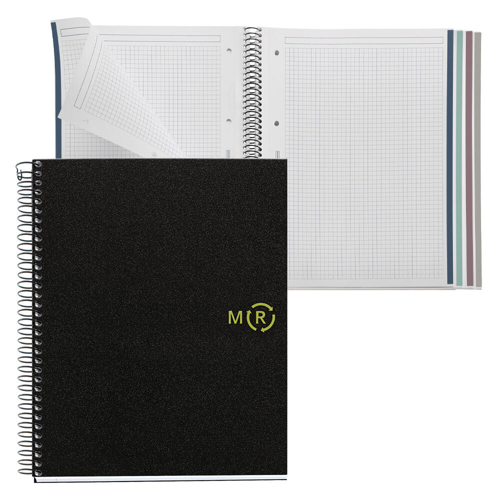 MIQUELRIUS Eco Design Collegeblock DIN A4 kariert schwarz A603890