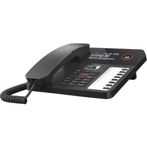 Gigaset Telefon DESK 800A, schwarz, schnurgebunden, mit Anrufbeantworter