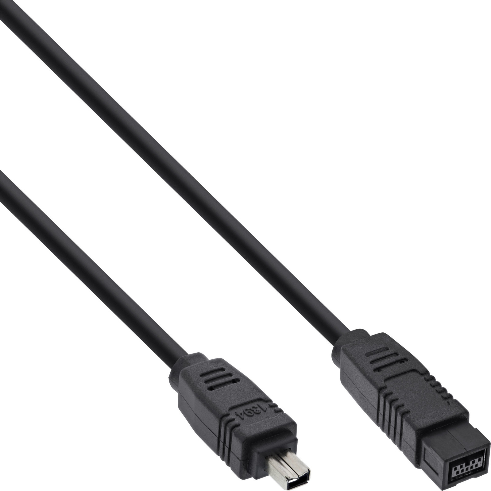 InLine FireWire-kabel IEEE1394 4-polige naar 9-polige stekker zwart 1 meter