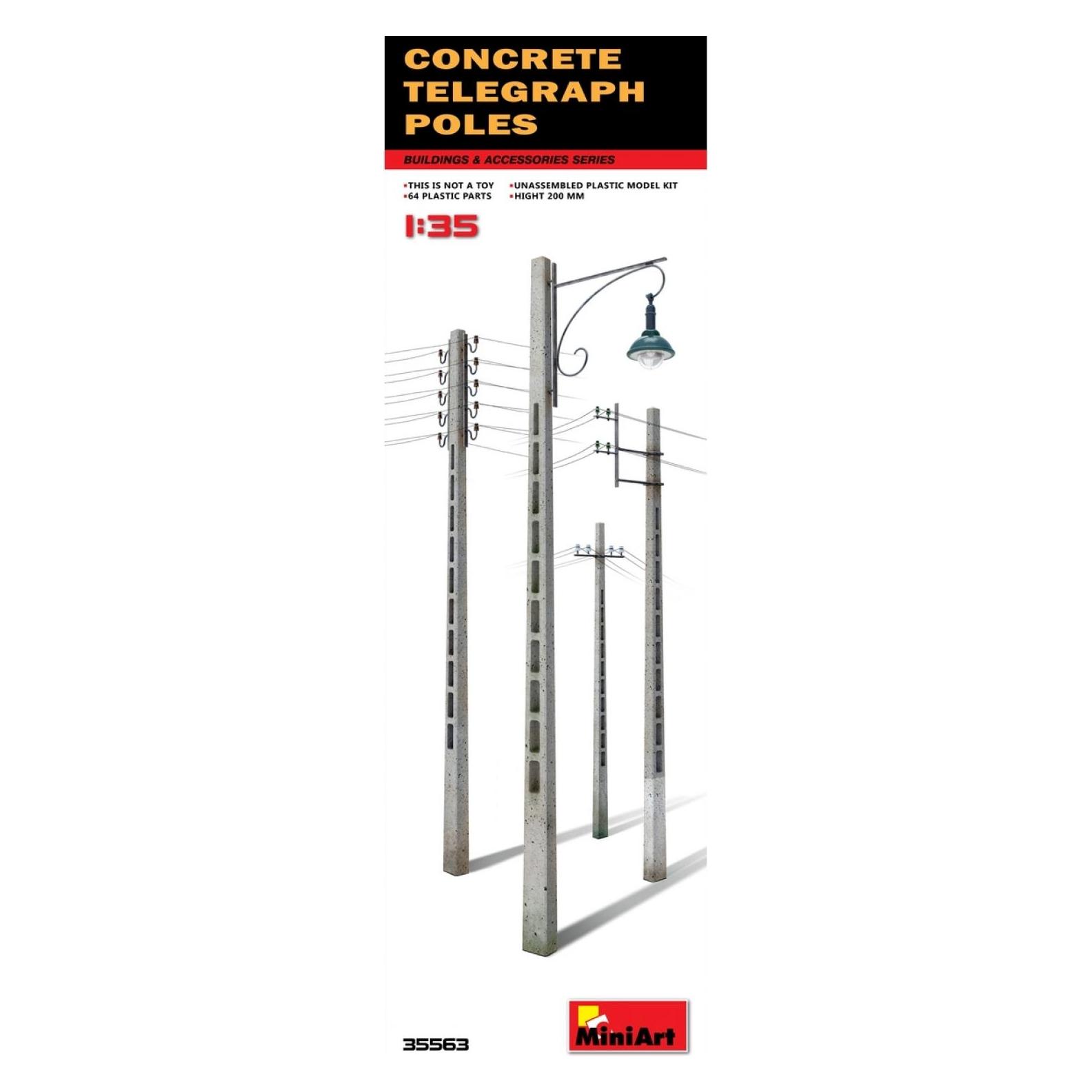 Mini art Concrete Telegraph Poles (35563)