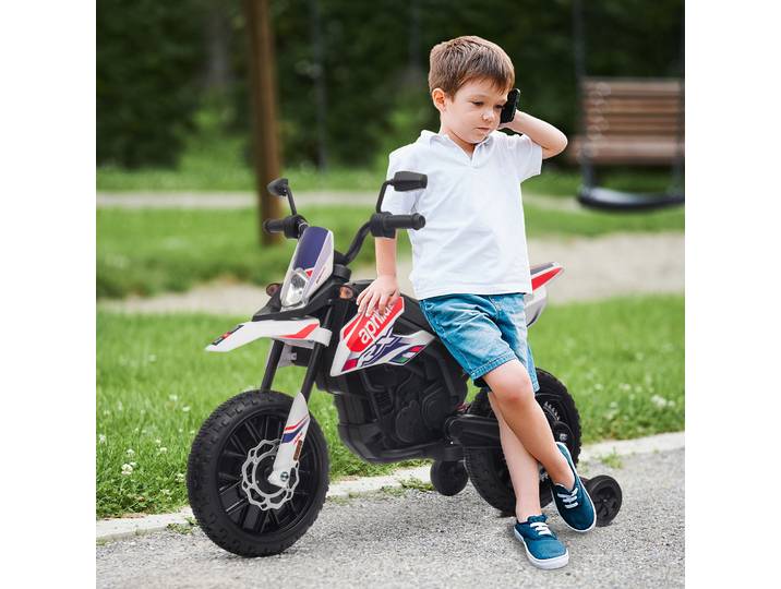 AIYAPLAY Moto Électrique Enfants Aprilia 12V LED Blanc