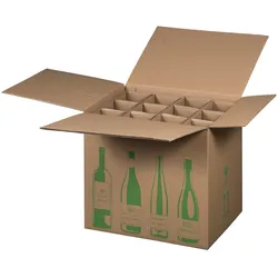 VEPATIM 5x Weinversandkarton ECO für 12 Weinflaschen mit DHL Zertifizierung