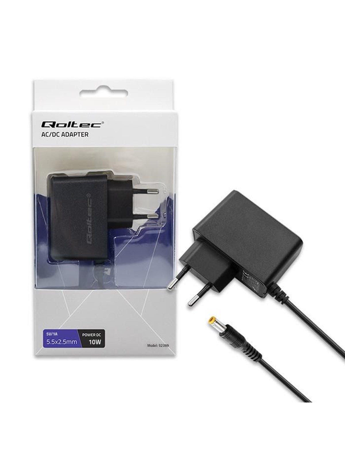 Qoltec Steckernetzteil 52399 - 5V 2A - 5.5x2.5 mm - 10W