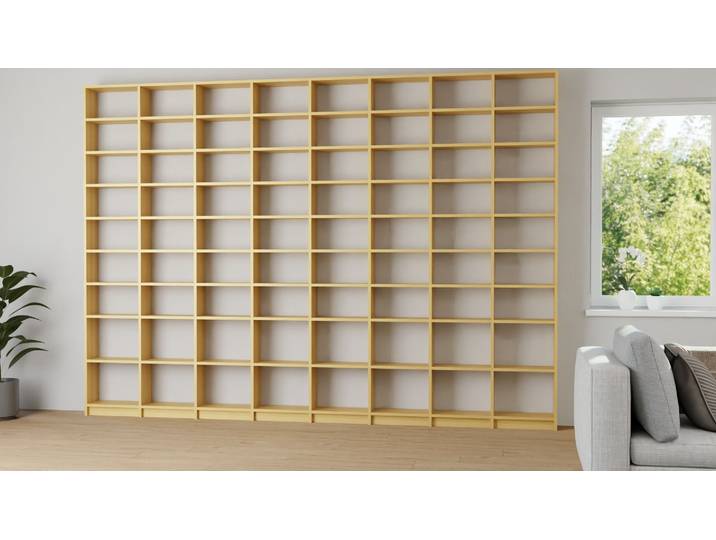 Breites Bücherregal aus Massivholz - Regal mit vielen Optionen Buche Natur geölt
